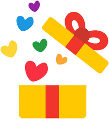 Rainbow gift and Heart
