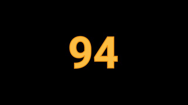 94 Number with confetti falling Animation
