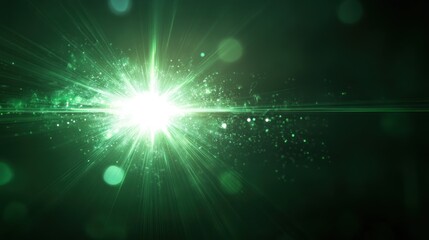 Fototapeta premium Abstract Green Light Burst