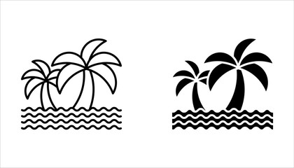 Fototapeta premium beach icon set or logo isolated on white background