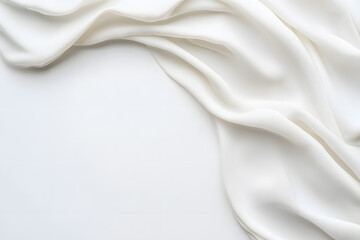 Obraz premium Elegant and minimalist white wave texture. Abstract smooth elegant white fabric silk texture soft background, flowing satin waves