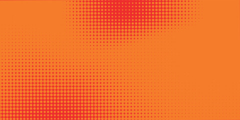 Dots halftone orange color pattern gradient texture with technology digital background. Dots pop art comics with summer background.