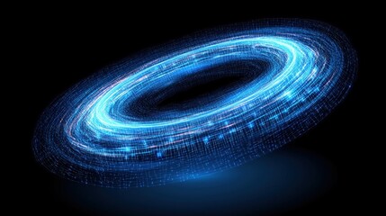 Futuristic Blue Energy Ring  Abstract Technology Background