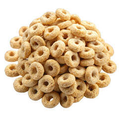 Healthy cereal rings isolated on transparent background