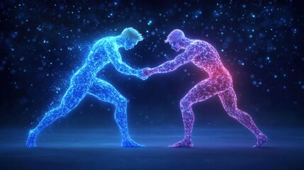 Fototapeta premium Abstract Fighters Competition Versus Battle Sport Energy Power Match Game Champio