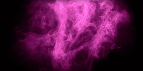 Obraz premium Ethereal pink smoke dances elegantly on a deep backdrop, crafting a captivating and enigmatic look with rich hues
