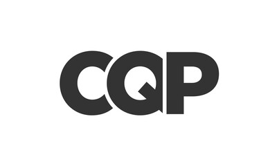 CQP logo design template with strong and modern bold text. Initial based vector logotype featuring simple and minimal typography. Trendy company identity.