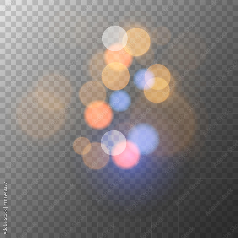Leinwandbilder bokeh lights texture. abstract blur light effect. blurred overlay template. transparent background. 