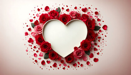 background with heart & flower