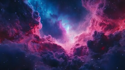 Colorful galaxy nebula with stars and dark night sky