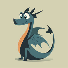 Cute baby dragon on a beige background