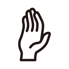 女性の右手のシンプルなアイコンイラスト素材