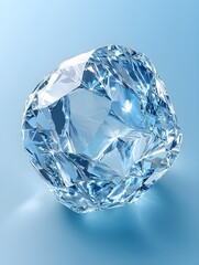 Shiny light blue jewelry with clean facets on a light blue background