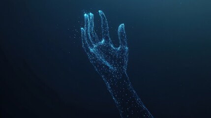 Digital art showcase glowing hand gesture virtual space graphic design futuristic environment artistic perspective technology concept