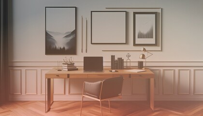Frame mockup, ISO A paper size. Living room wall poster mockup. Interior mockup with house background. Modern interior design. 3D render. Modern Minimalist Frame and Blank Poster Background Design 