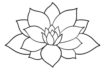 A simple Floral Bloom line art vector white background