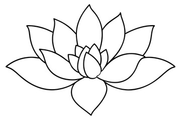 A simple Floral Bloom line art vector white background