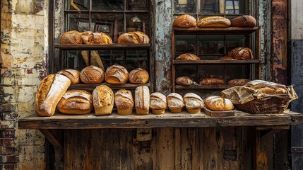 Rustic Urban Bakery Display in Grunge Style