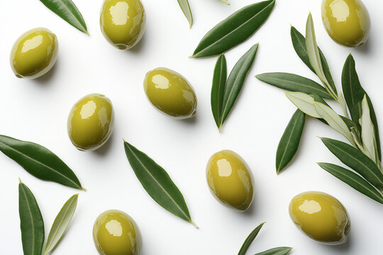 Fresh green olive background.