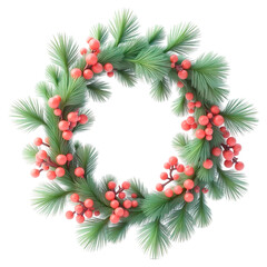 Fototapeta premium Realistic cartoon 3D Render of a wreaths Isolated on White Background