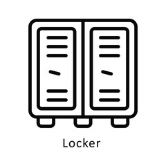 Locker vector Outline Icon. Eps file 10