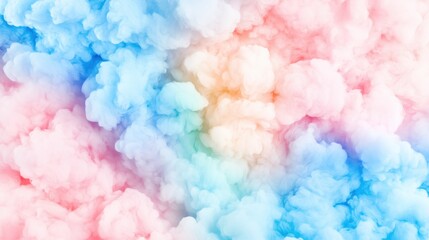 Fototapeta premium Colorful pastel cloud formation with soft blue, pink, and white hues