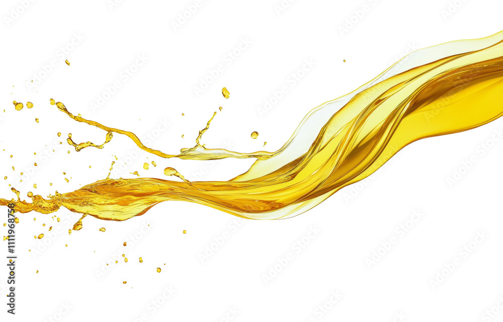 Aufkleber cosmetic oil or juice splash isolated on white background include clipping path 3d rendering.