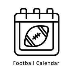 Football Calendar vector Outline Icon. Eps file 10