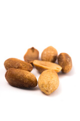 Cedar nuts on a white background. Clipping path included.