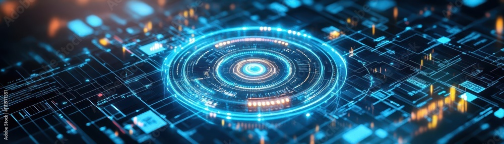 Aufkleber Digital blockchain security vault in futuristic tone top view emphasizing impenetrable data protection futuristic tone Monochromatic Color Scheme