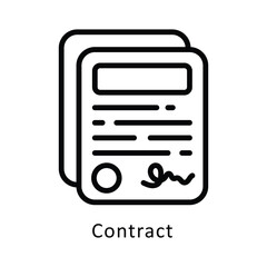 Contract vector Outline Icon. Eps file 10