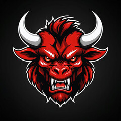 Fototapeta premium illustration of red devil head