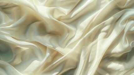 Obraz premium A soft ivory silk fabric with subtle folds, creating a flowing, silky background under natural lighting.