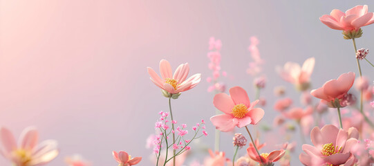 Naklejka premium colorful flowers and leaves frame background 173