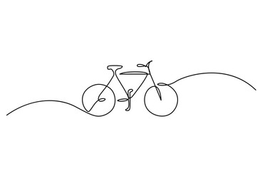 Bike vector illustration in one continuous editable line drawing style, Continuous one line drawing of bike or bicycle vector minimalism design, Bicycle Continuous Line Icon.