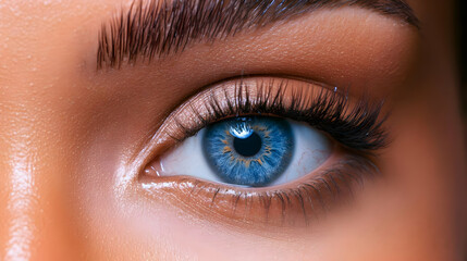 Obraz premium Visionary Leadership Close Up Macro Shot of Focused Eye Symbolizing Future Goals