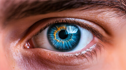Obraz premium Visionary Leader's Eye Close-Up Symbolizing Future Goals and Empowerment