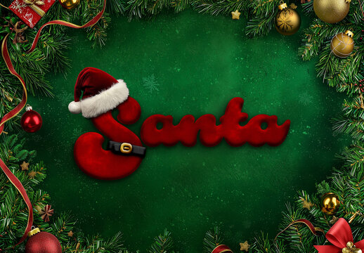 Santa Velvet Text Effect. AI Generated