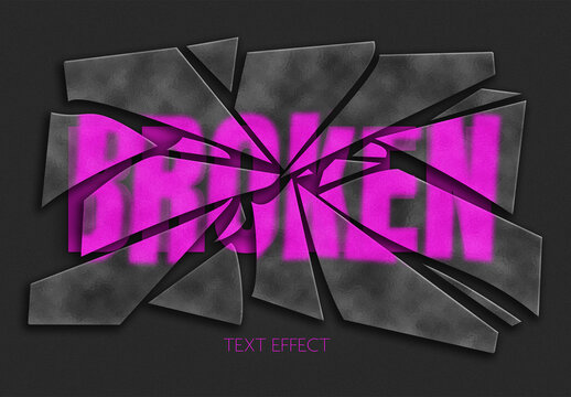 Broken Glass Text Effect