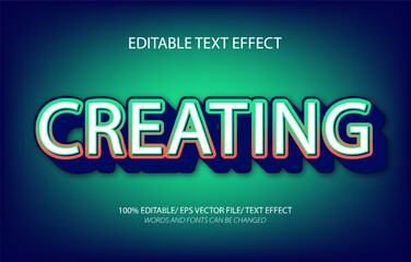 Creating editable text effect, 3D editable text template.	