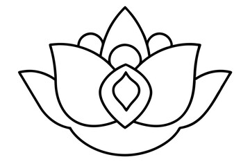 A simple Crowned Rose line art vector white background