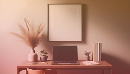 Frame mockup, ISO A paper size. Living room wall poster mockup. Interior mockup with house background. Modern interior design. 3D render. Modern Minimalist Frame and Blank Poster Background Design 