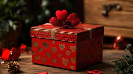 Valentine's Day Heart-Themed Keepsake Box