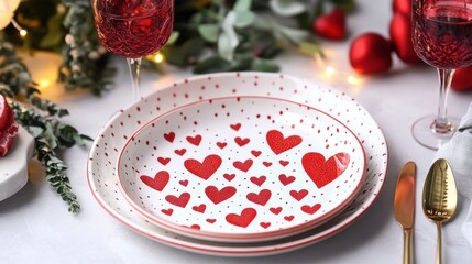 Valentine's Day Romantic Dinnerware Pair