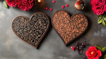 Valentine's Day Decorative Heart Coaster Duo