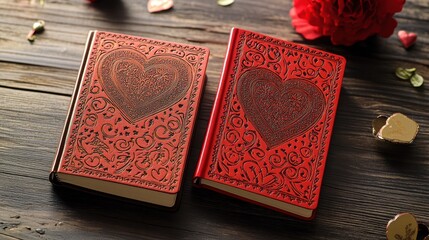 Valentine's Day Heart-Themed Notebook Set