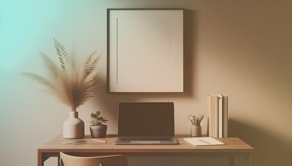 Frame mockup, ISO A paper size. Living room wall poster mockup. Interior mockup with house background. Modern interior design. 3D render. Modern Minimalist Frame and Blank Poster Background Design 