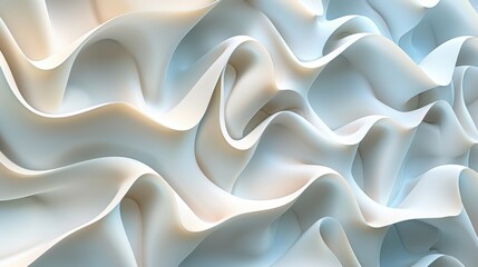 Obraz premium A smooth, abstract wave-like texture in soft blue and cream tones.
