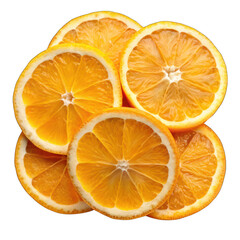 Half slice fresh orange isolated on transparent background