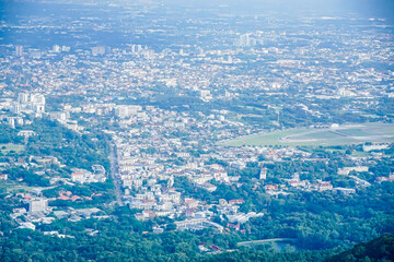 Urban landscape overview mountain viewpoint aerial photography city environment serenity and scale